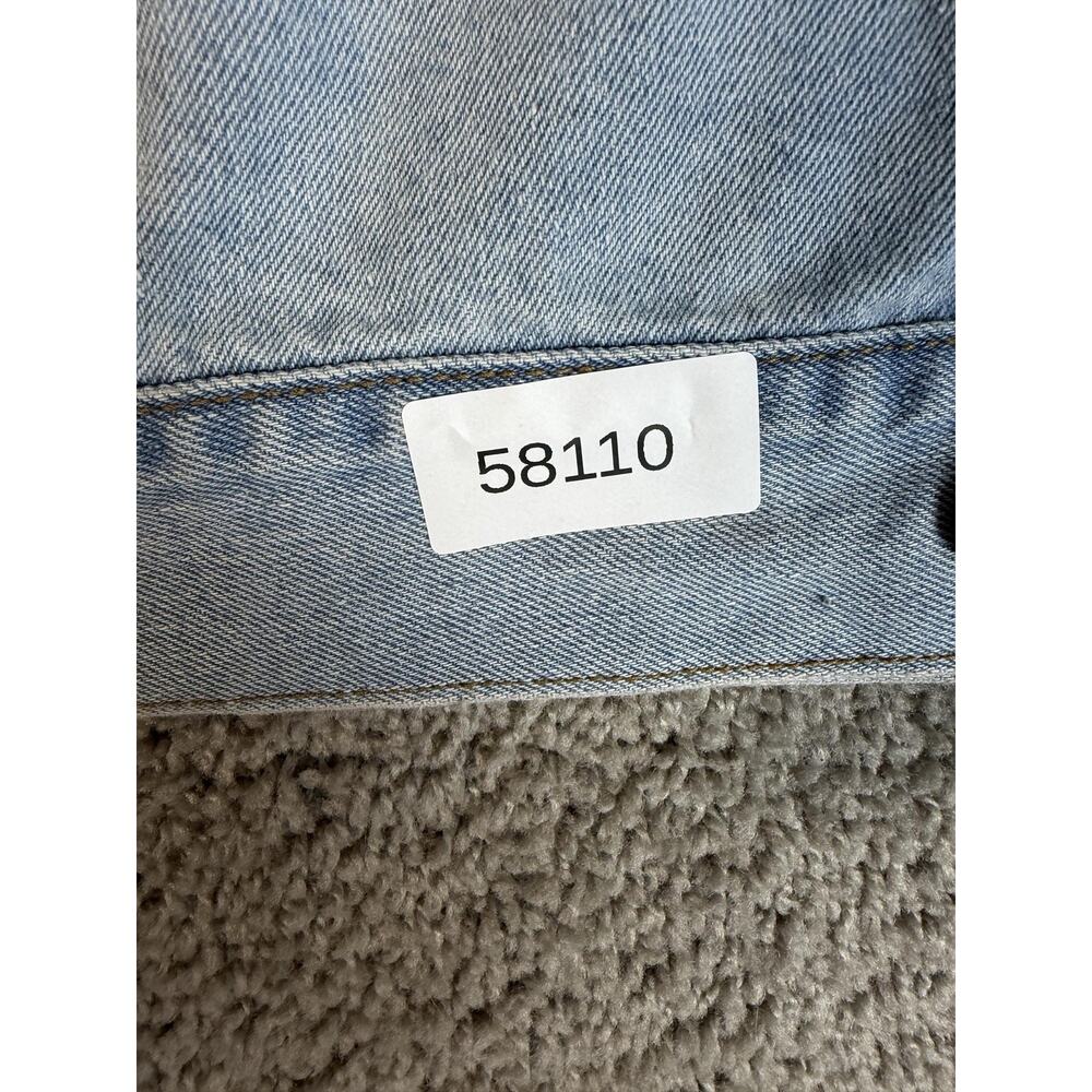 RUDE Jacket Mens M Blue Biker Denim Distressed Collared Button Pockets - Picture 10 of 10